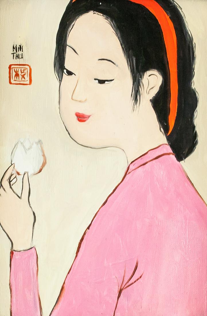 Mai Trung Thu Vietnamese-French Oil on Canvas (1 of 9)