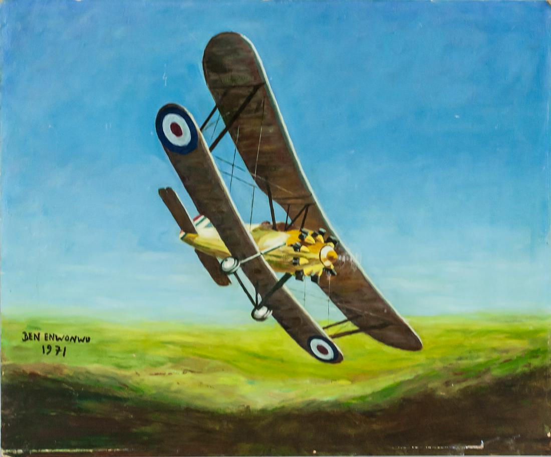 Ben Enwonwu Nigerian Modernist Oil on Board 1971 (1 of 7)