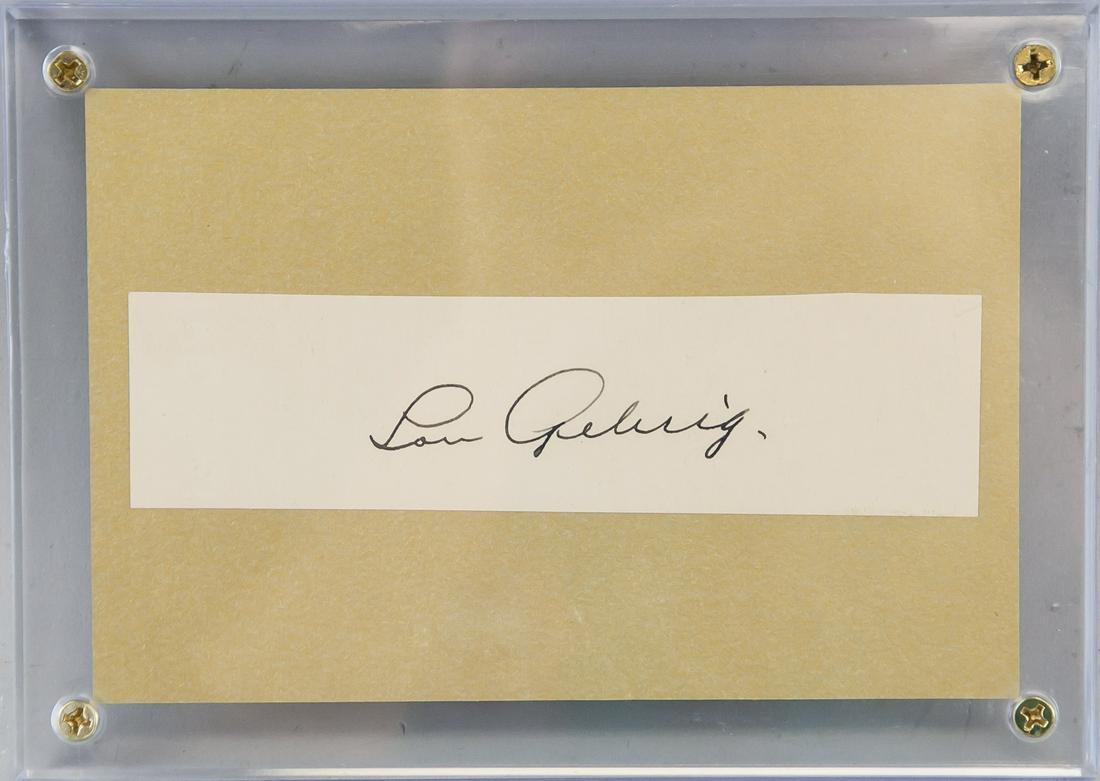 Lou Gehrig Autographed Cut Card with COA (1 of 4)