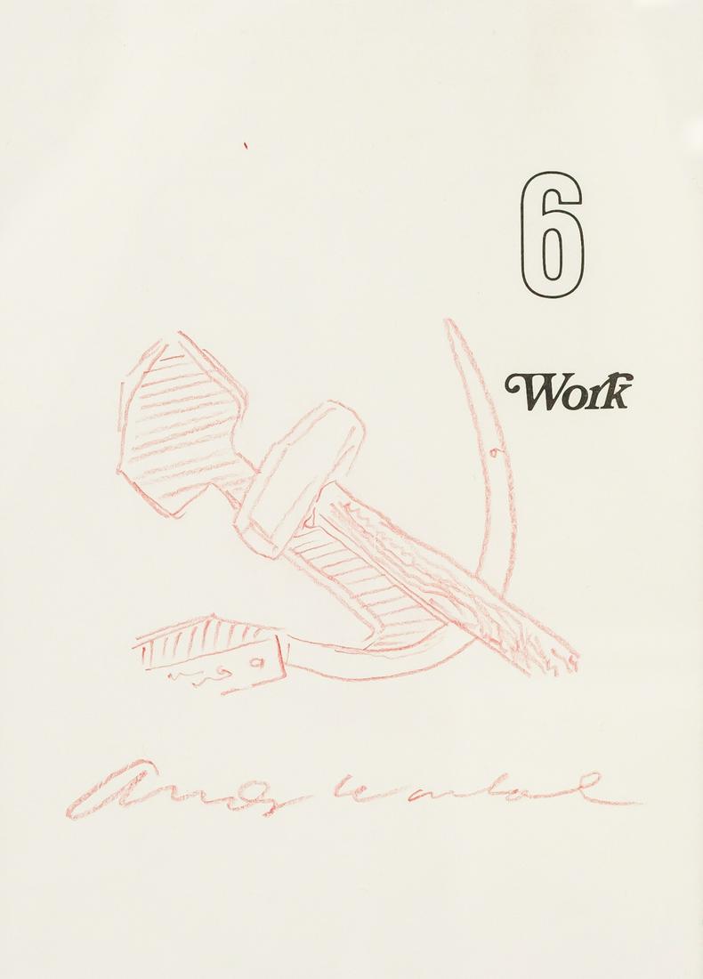 Graphite HAMMER AND SICKLE Signed Andy Warhol (1 of 7)
