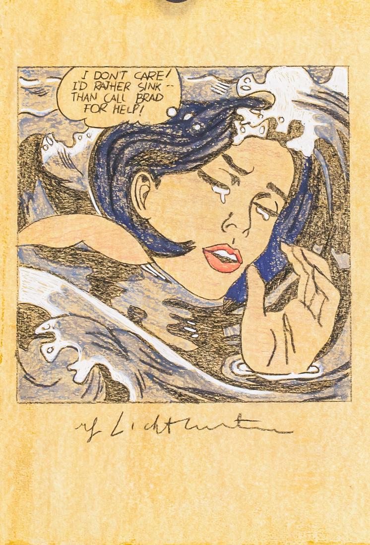 Mixed Media on Paper Signed Roy Lichtenstein (1 of 5)