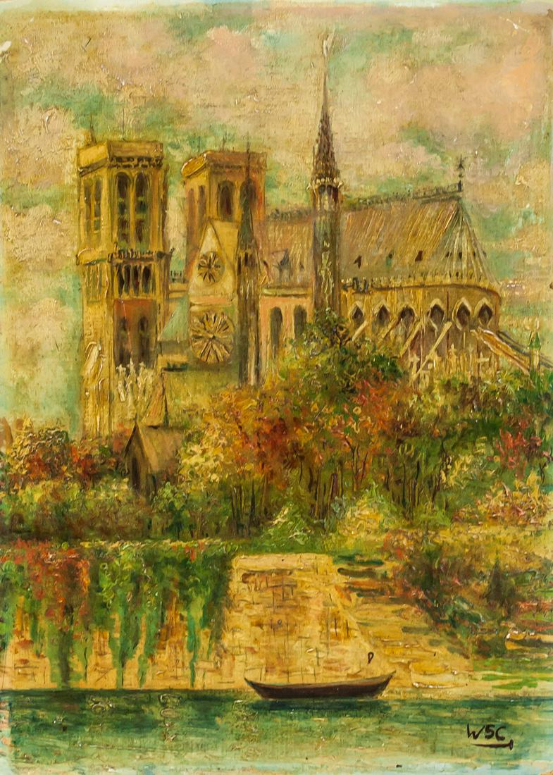 British Impressionist Oil Board Signed WSC (1 of 7)