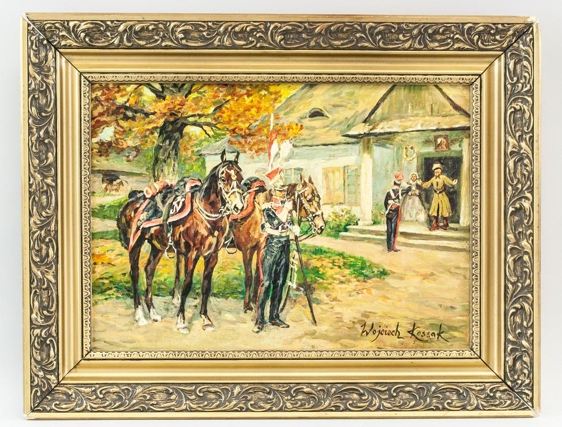 Polish Oil on Canvas Signed Wojciech Kossak (1 of 8)