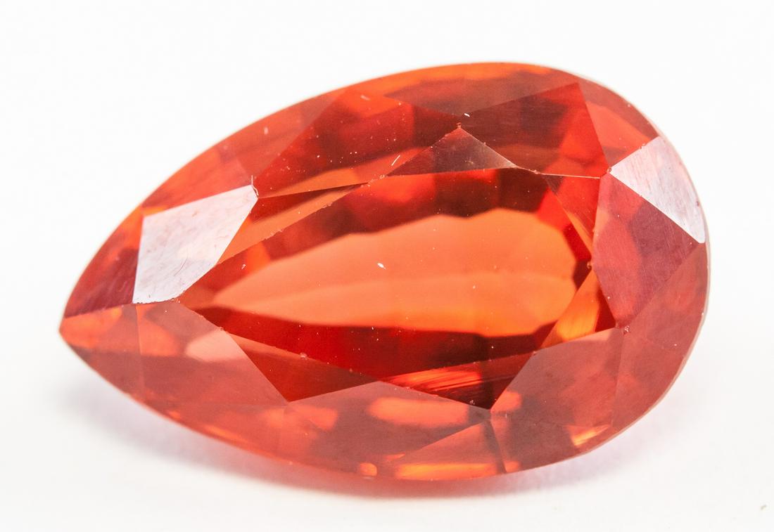 11.15ct Pear Cut Orange Natural Sapphire GGL (1 of 4)