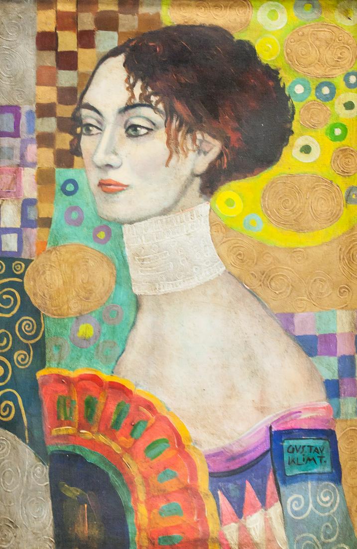 Austrian Oil on Canvas Signed Gustav Klimt (1 of 7)