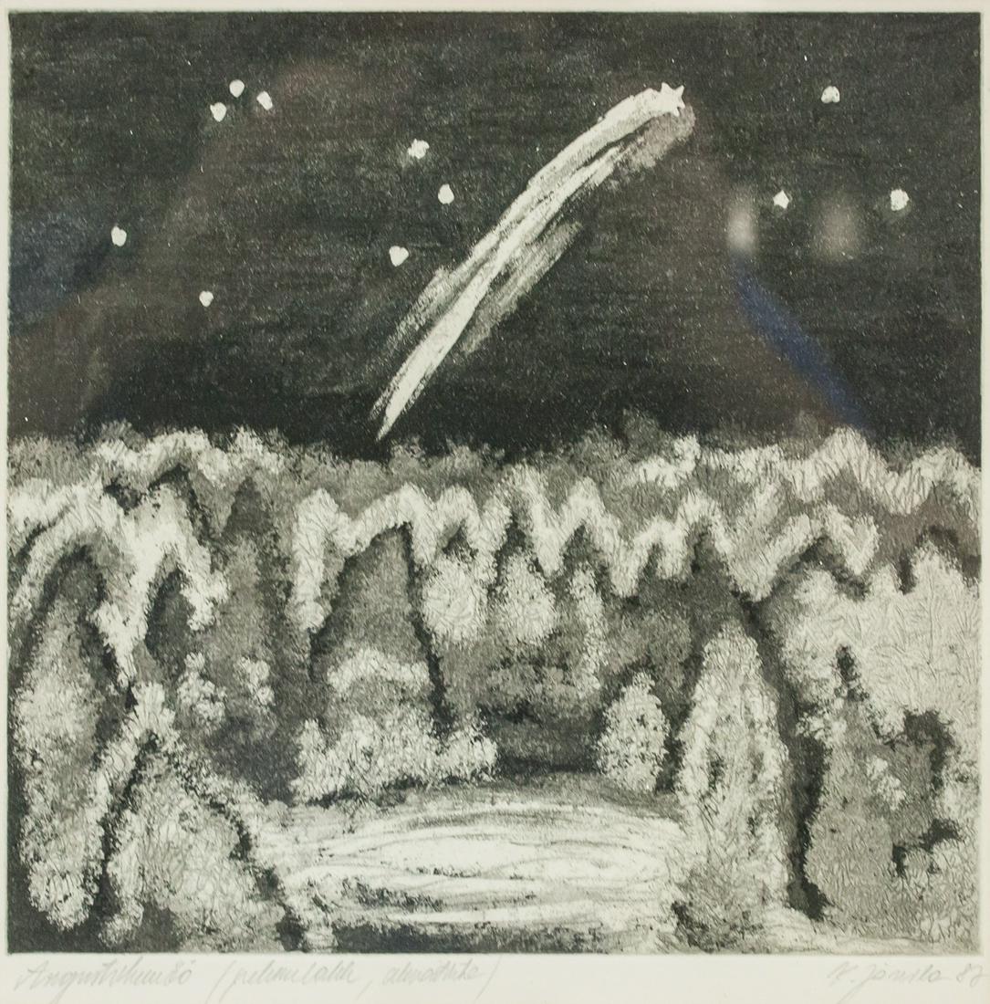 Woodblock Print on Paper Signed K. Jouke (1 of 6)