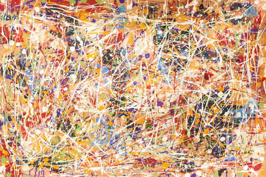 American Acrylic on Canvas Signed Jackson Pollock (1 of 6)