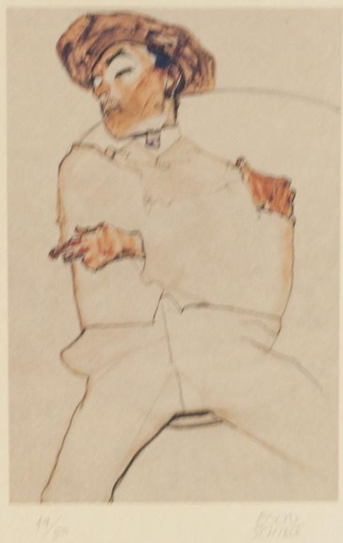Austrian Lithograph 19/50 Signed EGON SCHIELE (1 of 6)