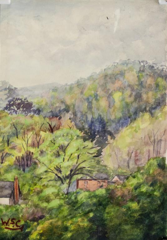 British Watercolor Inscribed Winston Churchill (1 of 8)