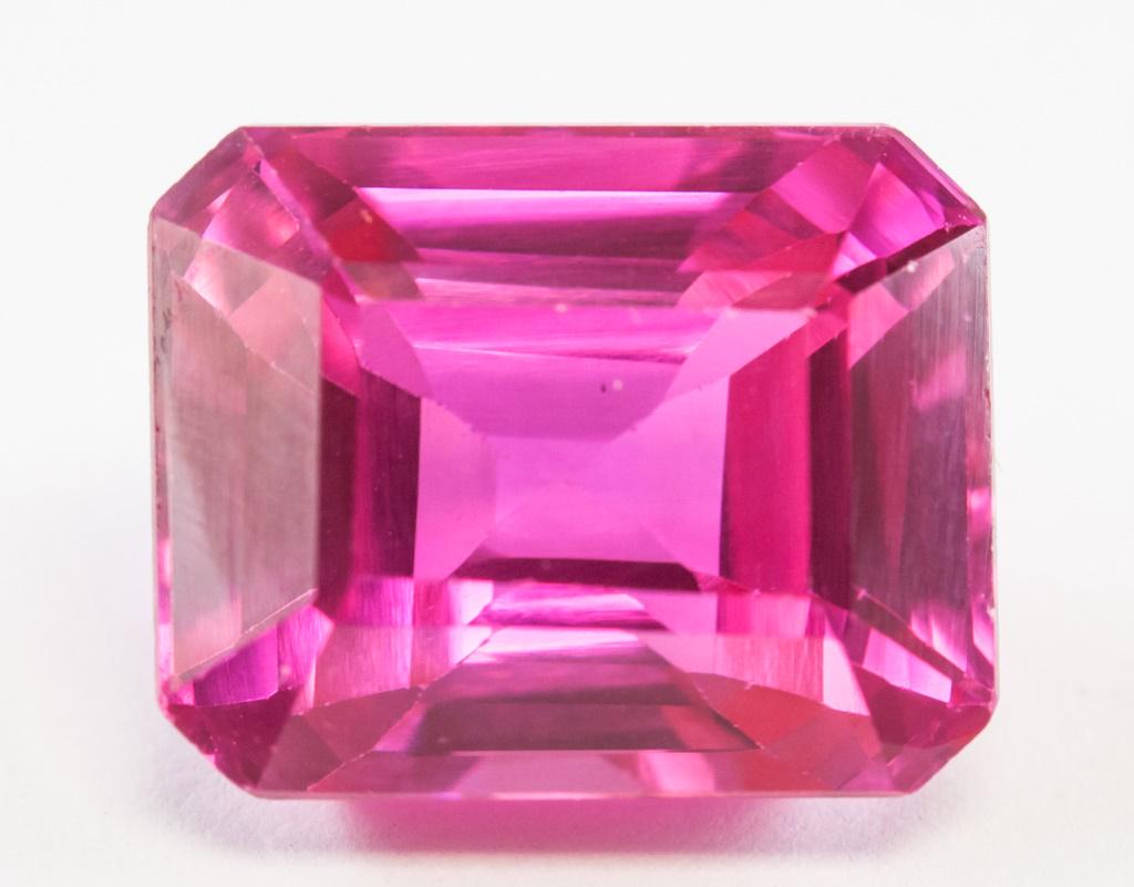 14.05ct Emerald Cut Pink Natural Ruby GGL (1 of 4)