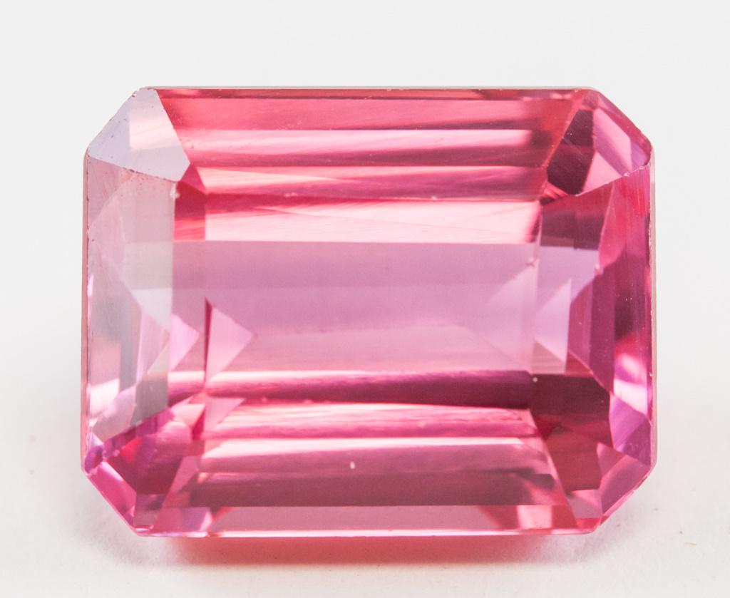 13.90ct Emerald Natural Padparadscha Sapphire GGL (1 of 4)