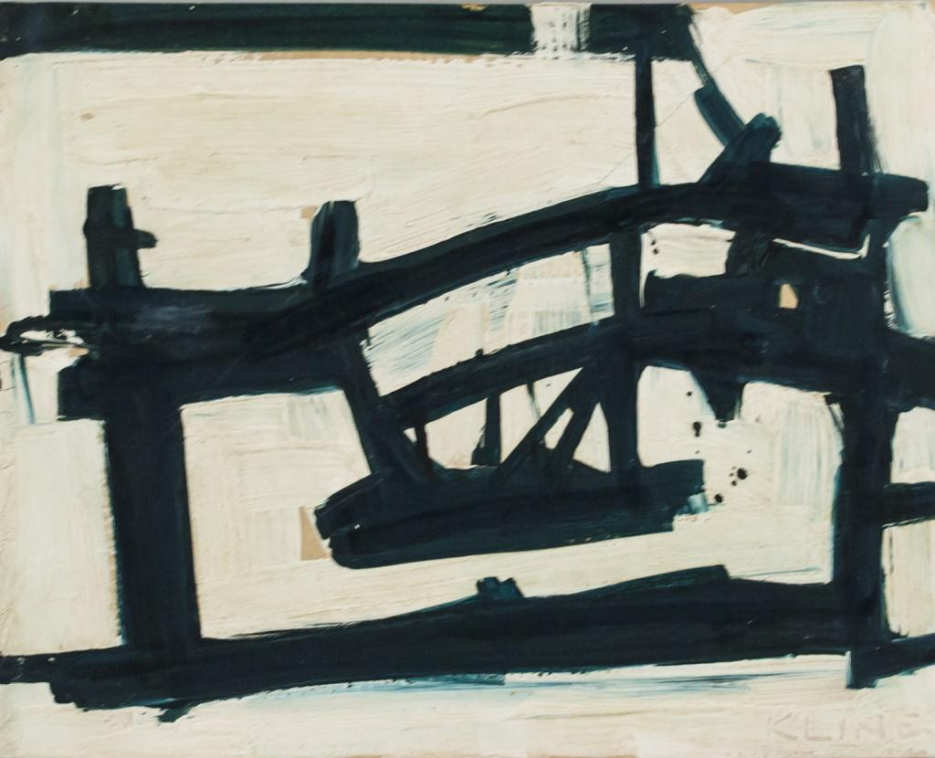 American Abstract Oil on Board Signed KLINE (1 of 7)