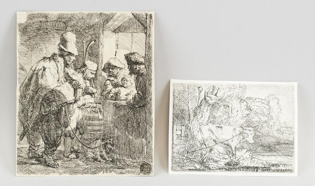 Two Etchings Rembrandt Bartsch 119 Bartsch 253 (1 of 11)