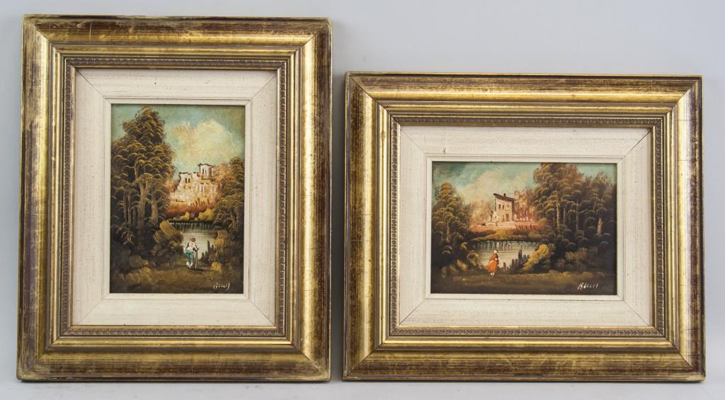 Lot of 2 Italian Oil on Panel Signed Belli (1 of 10)
