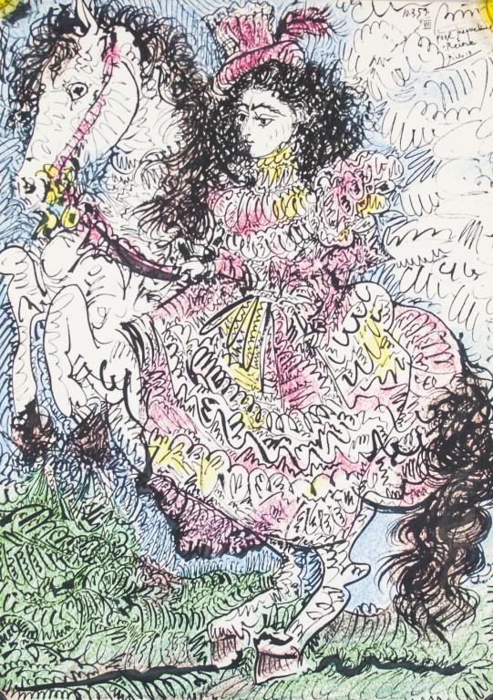 Litho Picasso Jacqueline on White Horse Vlll 1959 (1 of 5)