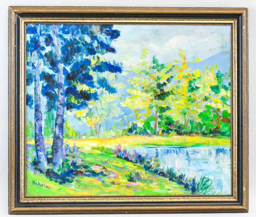 French Oil on Canvas Landscape Signed Kikoine (1 of 6)