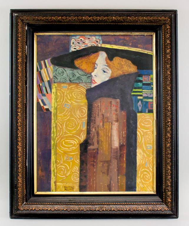 Austrian Oil on Board Signed Gustav Klimt (1 of 6)