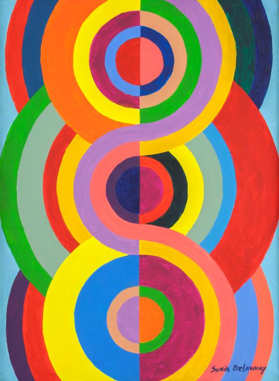 French Acrylic on Canvas Signed Sonia Delauny (1 of 4)