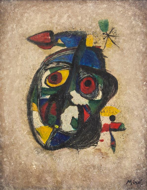 Spanish Oil on Canvas Portrait Signed Miro (1 of 11)