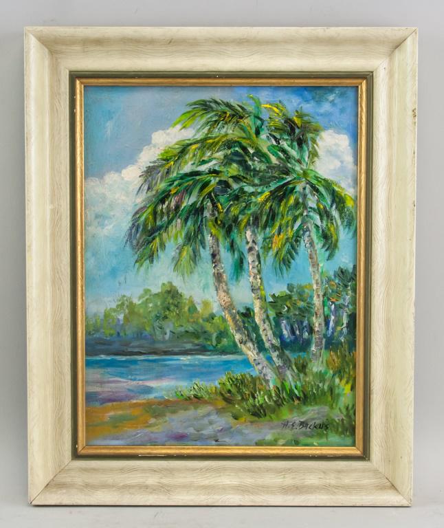 American Oil on Canvas Signed A.E Backus (1 of 5)