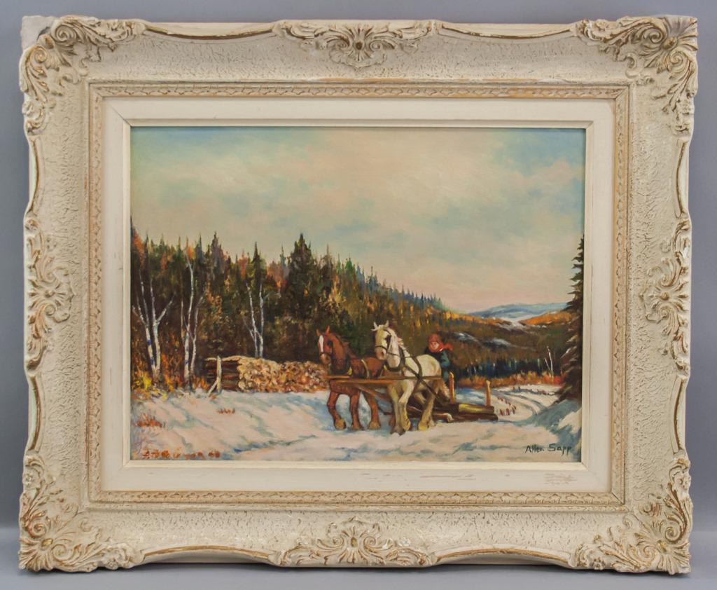 Canadian Oil on Board Signed Allen Sapp (1 of 6)