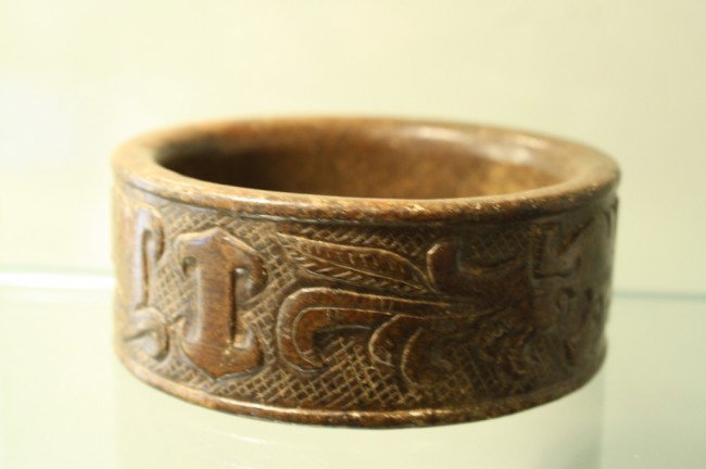 Chinese Jade bracelet carved with totem symbol, Dia: Chinese Jade bracelet carved with totem symbol, Dia. 3-1/4"