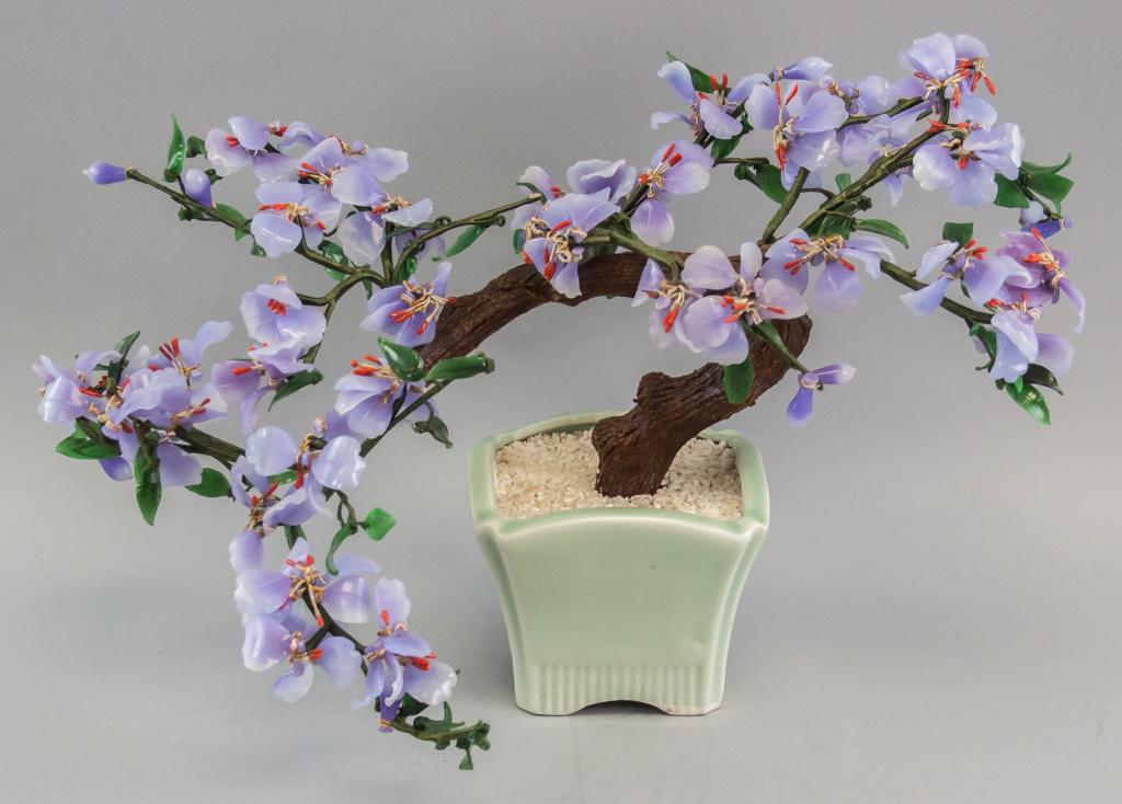 Chinese Agate Carved tree with Pot (1 of 5)