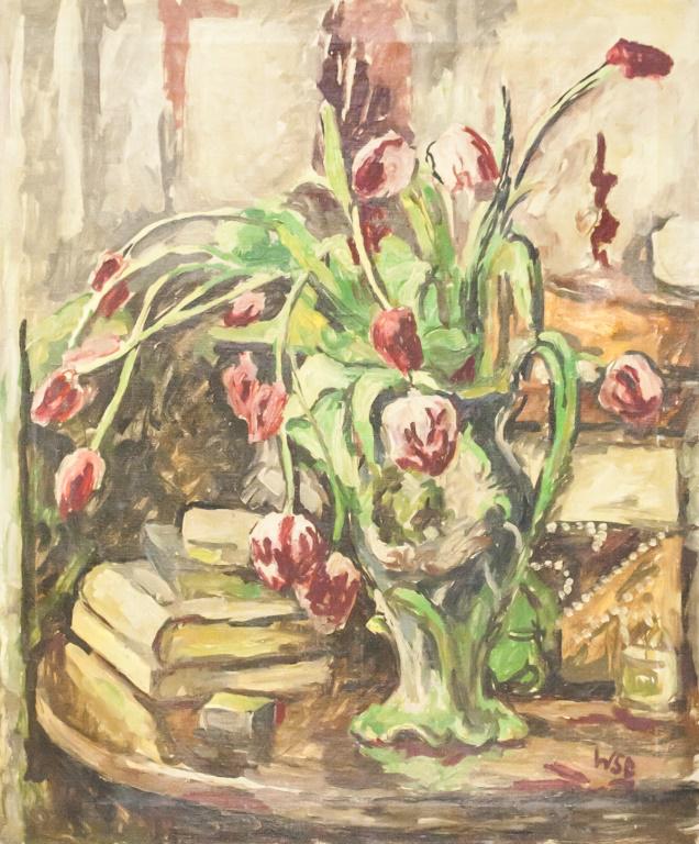 British Oil on Canvas Inscribed Winston Churchill (1 of 9)