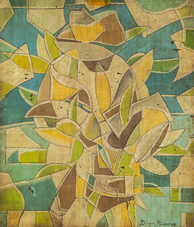 Mexican Oil on Paper Signed Diego Rivera (1 of 7)