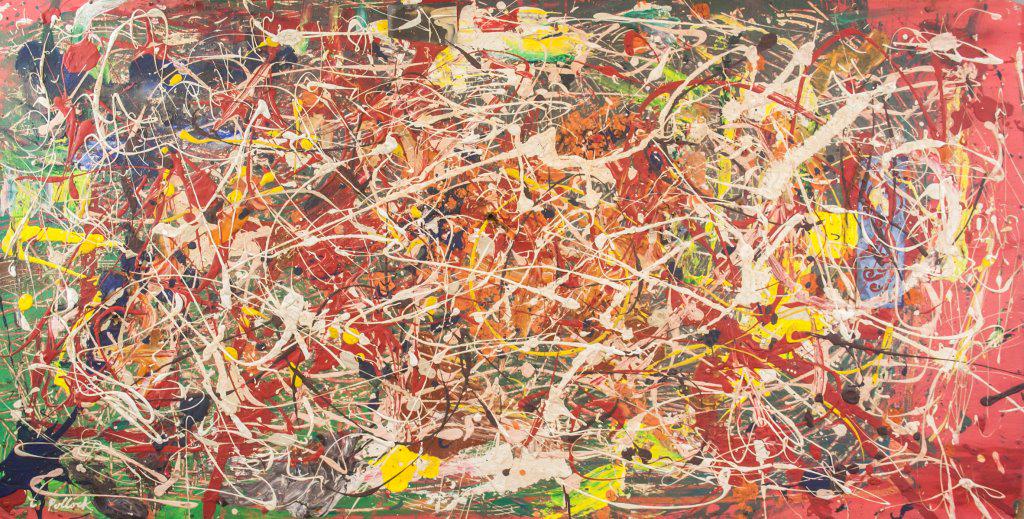 American Oil on Board Signed J. Pollock 1949 D8360 (1 of 6)