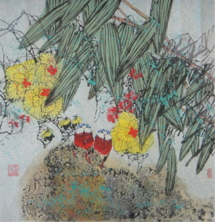 Zhou Yun Chinese Watercolor on Paper: ZHOU YUN 周雲 20TH CENTURY CHINESE WATERCOLOR ON PAPER Artist's Name: Zhou Yun 周雲 Date / Period: 20th Century Form / Medium Used: Watercolor on Paper Inscription / Seal: Insc