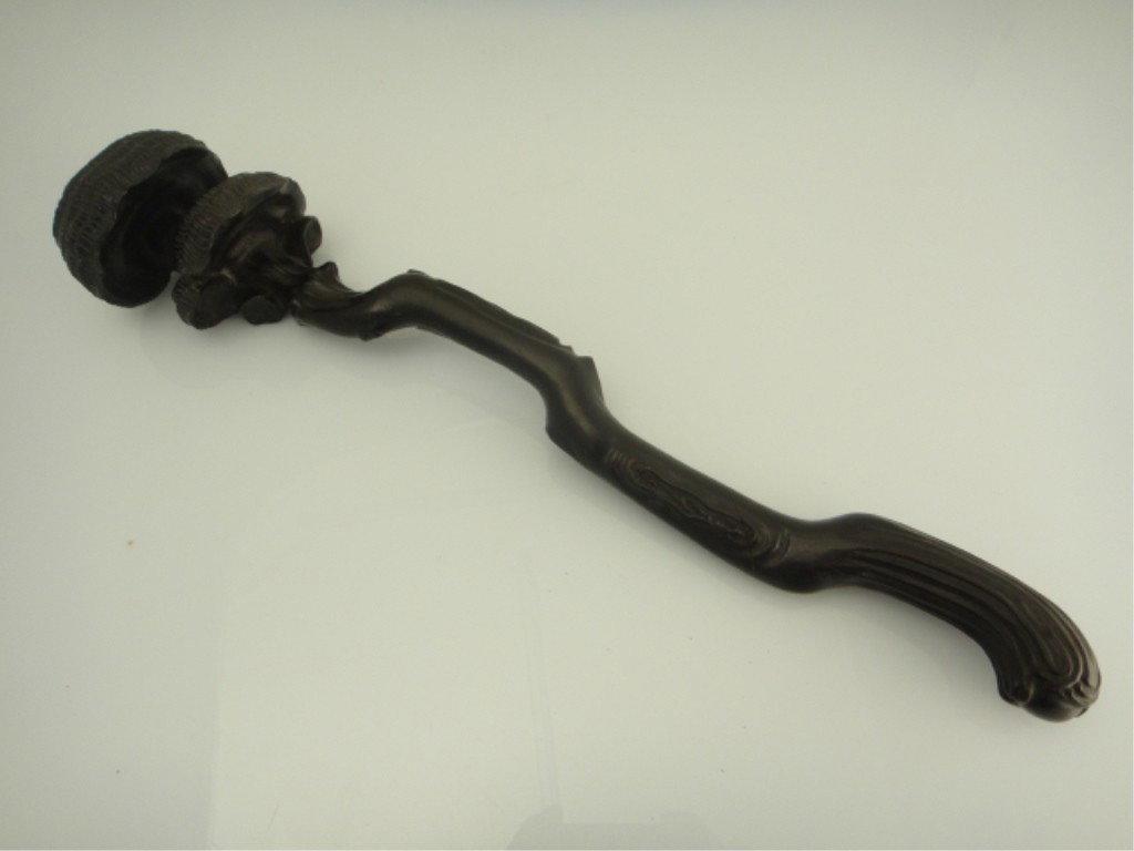 Ruyi Zitan Scepter in Form of Mushroom: RUYI ZITAN SCEPTER IN FORM OF MUSHROOM Well carved, Chinese zitan ruyi scepter; in the form of lingzhi fungi Form / Medium Used: Zitan Dimensions: 13" long