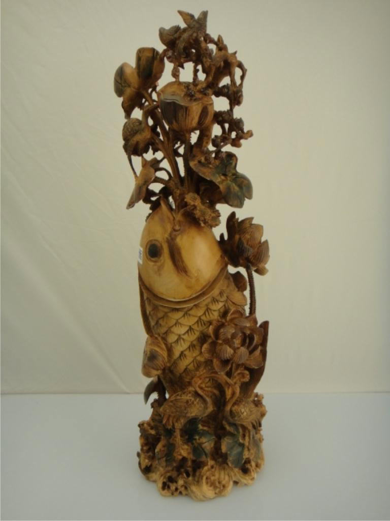 Antique Chinese Carved Ivory Fish