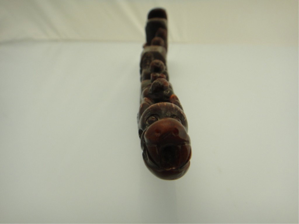 Chinese Rhinoceros Horn Carved Dragon Boat - 4