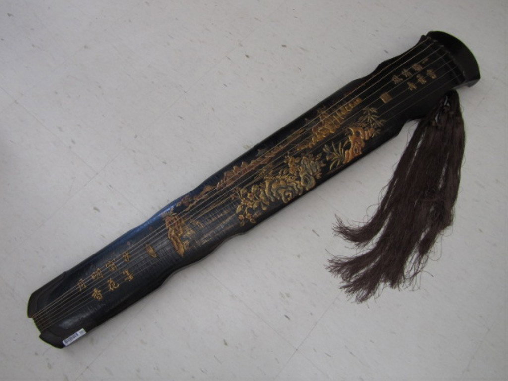 Antique Chinese Imperial Guqin Gold Gilt Qianlong