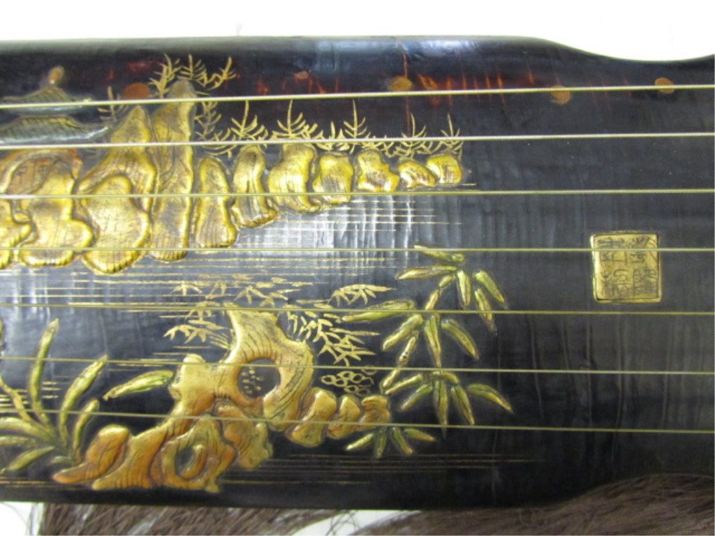 Antique Chinese Imperial Guqin Gold Gilt Qianlong - 5