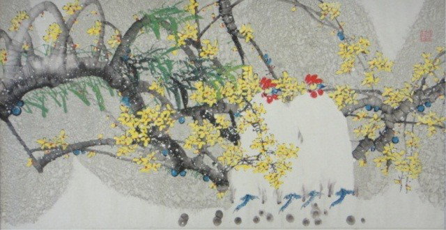 Zhou Yun 10th Century Chinese Painting WC: Rooster: ZHOU YUN 周雲 20TH CENTURY CHINESE WATERCOLOR ON PAPER: Roosters Artist's Name: Zhou Yun 周雲 Date / Period: 20th Century Form / Medium Used: Watercolor on Paper Inscription / 