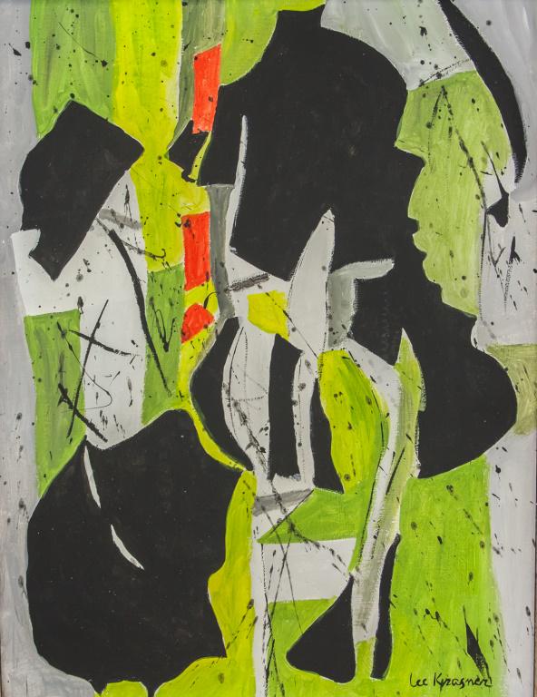 American Oil on Canvas Signed Lee Krasner: Oil on canvas, framed. Featuring abstract composition. Signed "Lee Krasner" to the bottom right corner. 51 x 39 cm (20 x 15.3 inch) F: 58 x 46 cm (23 x 18 inch).