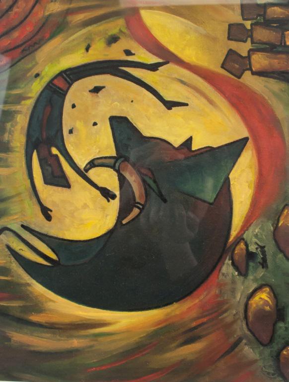 Indian Oil on Board Abstract Sunil Das (1 of 7)