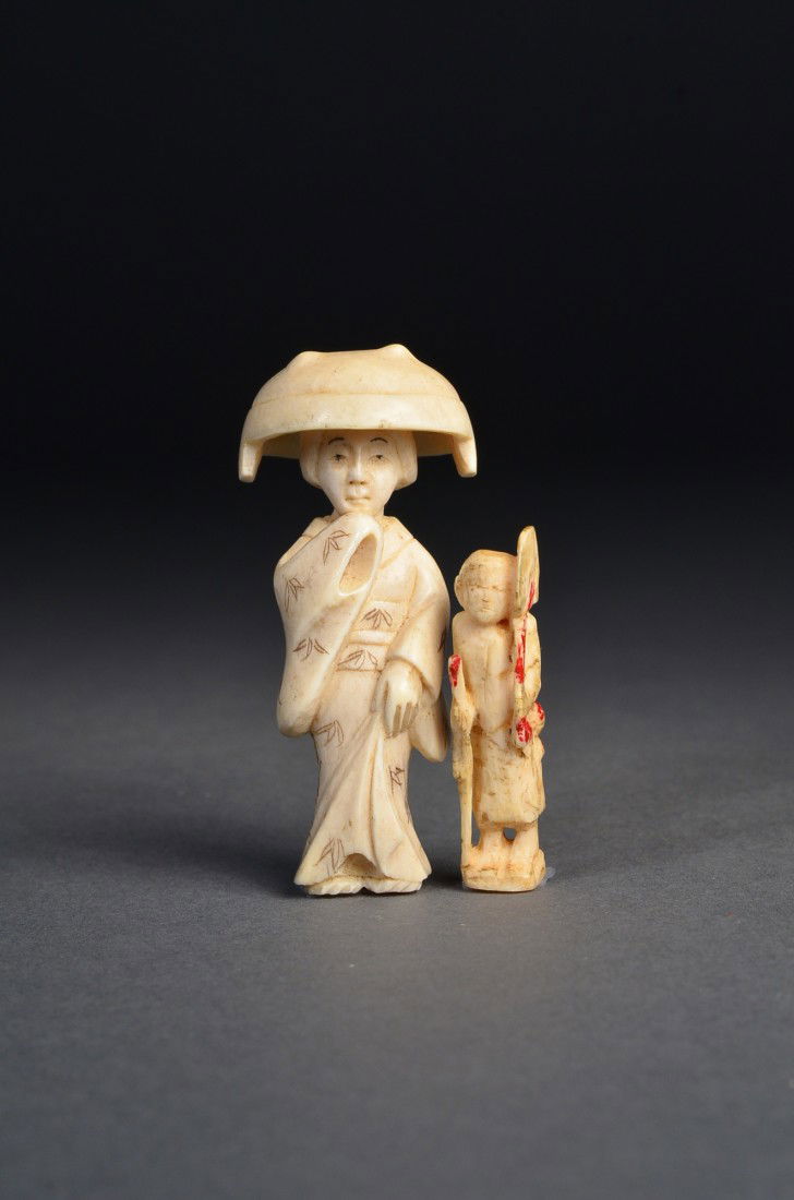 217 Ivory Japanese Netsuke & Chinese Miniature Figure