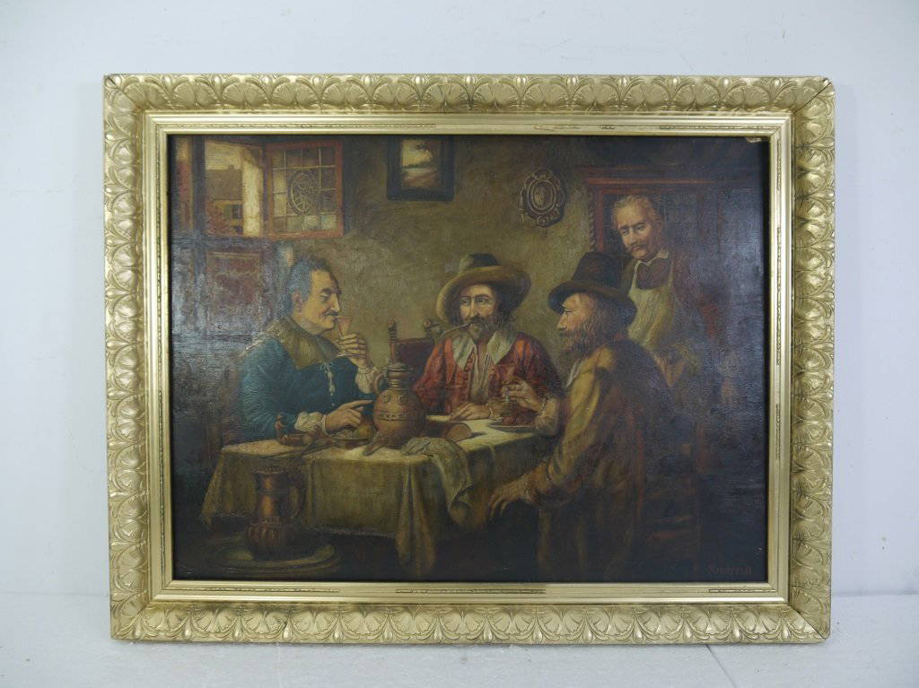 Dutch Ooc Genre Scenes Signed Rembrandt Auction