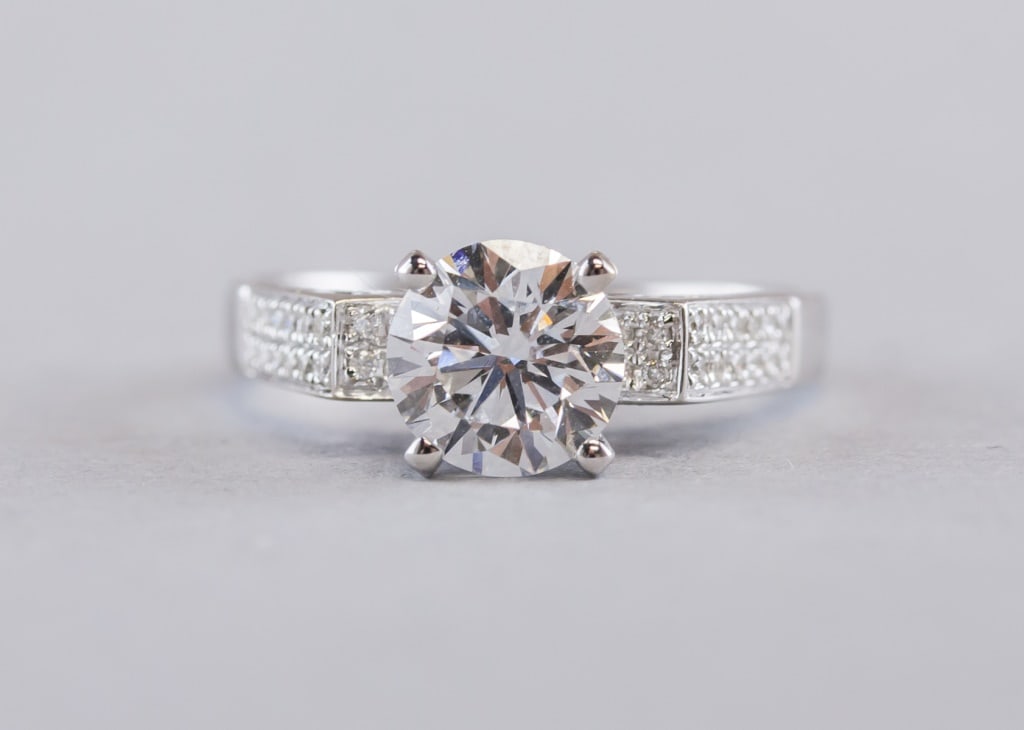 18KT White Gold Ring w/ 1.66 Diamonds RRV$6235 (1 of 7)