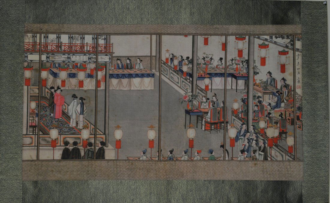 Wang-Su Chinese Watercolour Painting on Paper: Chinese watercolour painting, ink and colour on paper; signed Wang Su; inscribed and signed with one artist seal; 59 cm x 105 cm