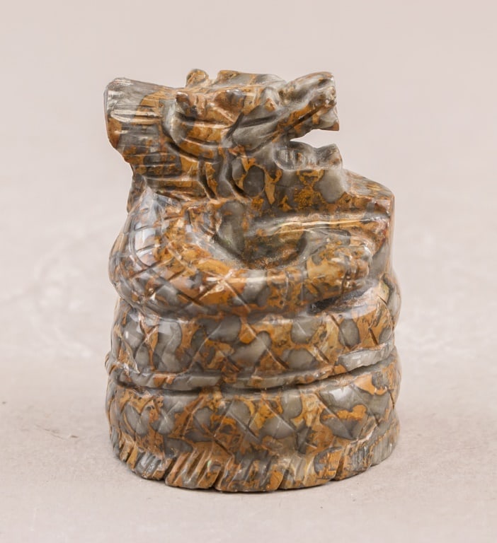 Chinese Fossil Bamboo Stone Carved Dragon (1 of 5)