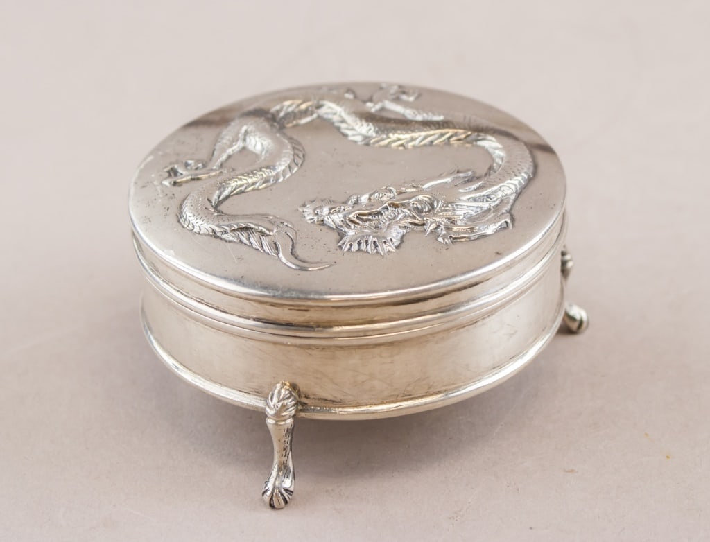 Chinese Silver-plated Dragon Jewellery Box S.G.85 (1 of 6)