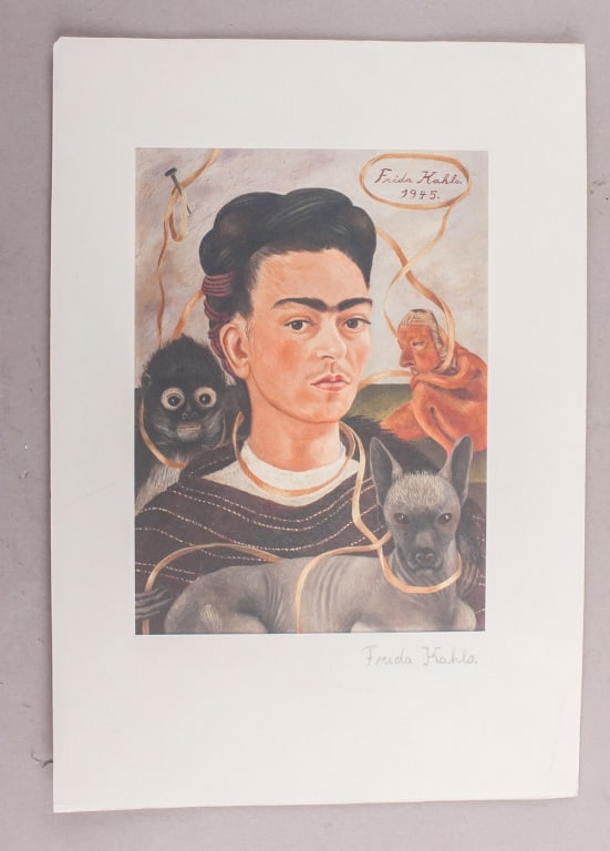 Mexican Etching on Paper Signed Frida Kahlo 1945 (1 of 7)