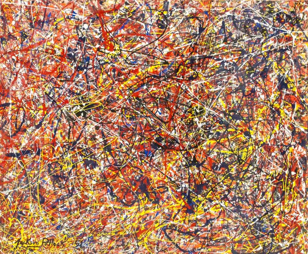 American Acrylic on Canvas Signed Jackson Pollock (1 of 6)