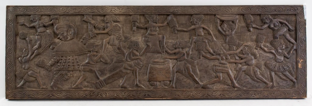 African Wood Carved War Scene Panel (1 of 5)