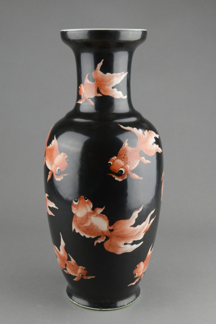 397 Chinese Porcelain Goldfish Vase Jiaqing