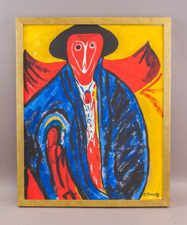 Norwegian Acrylic on Canvas Signed Edvard Munch (1 of 9)